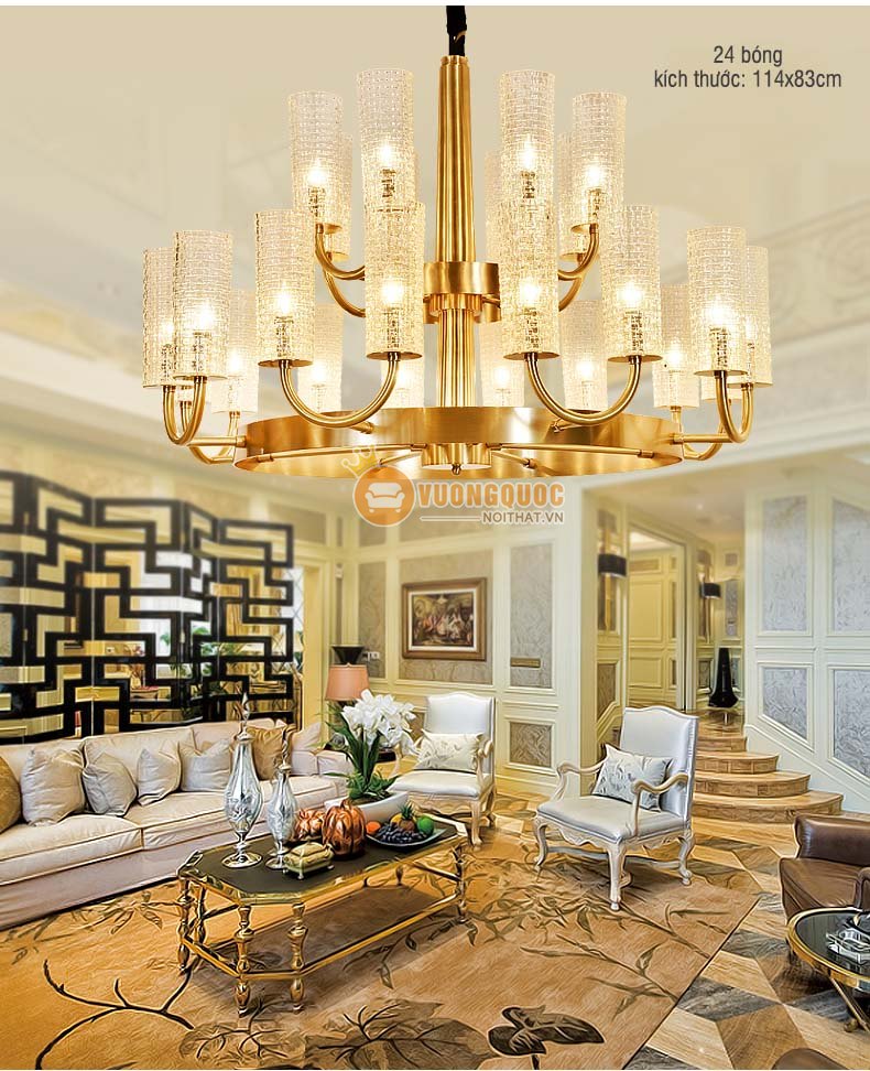 Đèn chùm đồng nhập khẩu phong cách ý sang trọng abr125-4